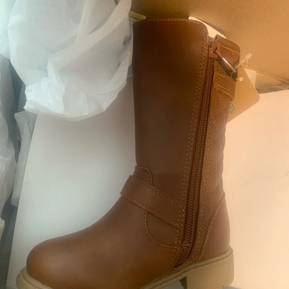 Stylish Brown Quilted Riding Boots